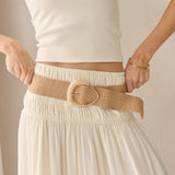 Lana Acrylic Buckle Straw Belt