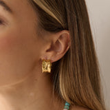 Sculpted Hoop 18K Gold Plated Earrings