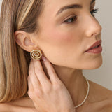 L&S Basic Swirl Gold Plated Earrings