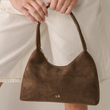 L&S Katie Shoulder Bag in Suede Brown