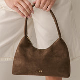 L&S Katie Shoulder Bag in Suede Brown