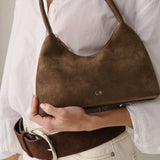L&S Katie Shoulder Bag in Suede Brown