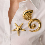 L&S Lorene Starfish Gold Plated Brooch