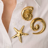 L&S Lorene Starfish Gold Plated Brooch