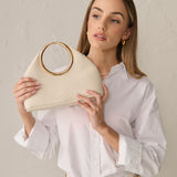 Hailey Statement Handle Bag in White