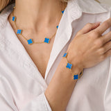 Charlotte 18K Gold Plated Bracelet in Blue