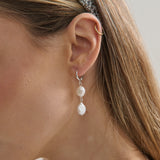 Aura Pearl Sterling Silver Plated Earrings