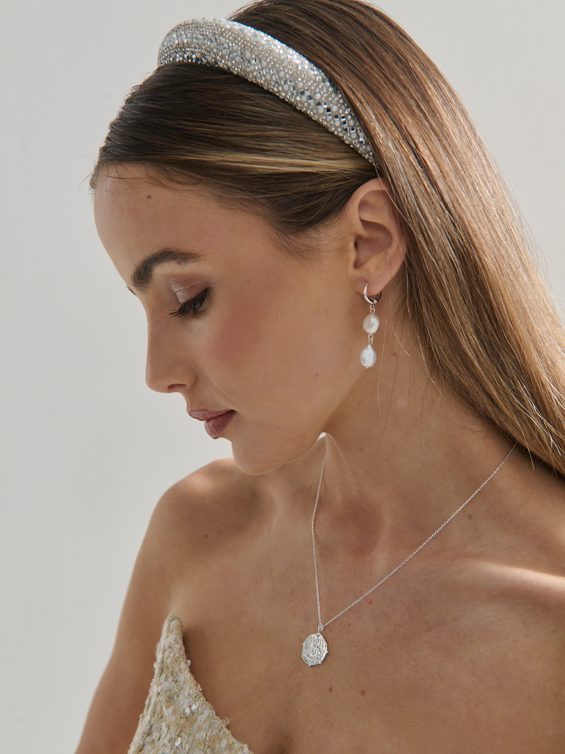 Aura Pearl Sterling Silver Plated Earrings