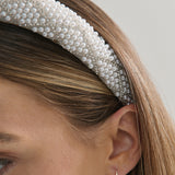 Diamond Pearl Beads Statement Headband