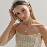 Satin Plain Padded Headband in White