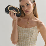 Celina Statement Clutch Bag in Black