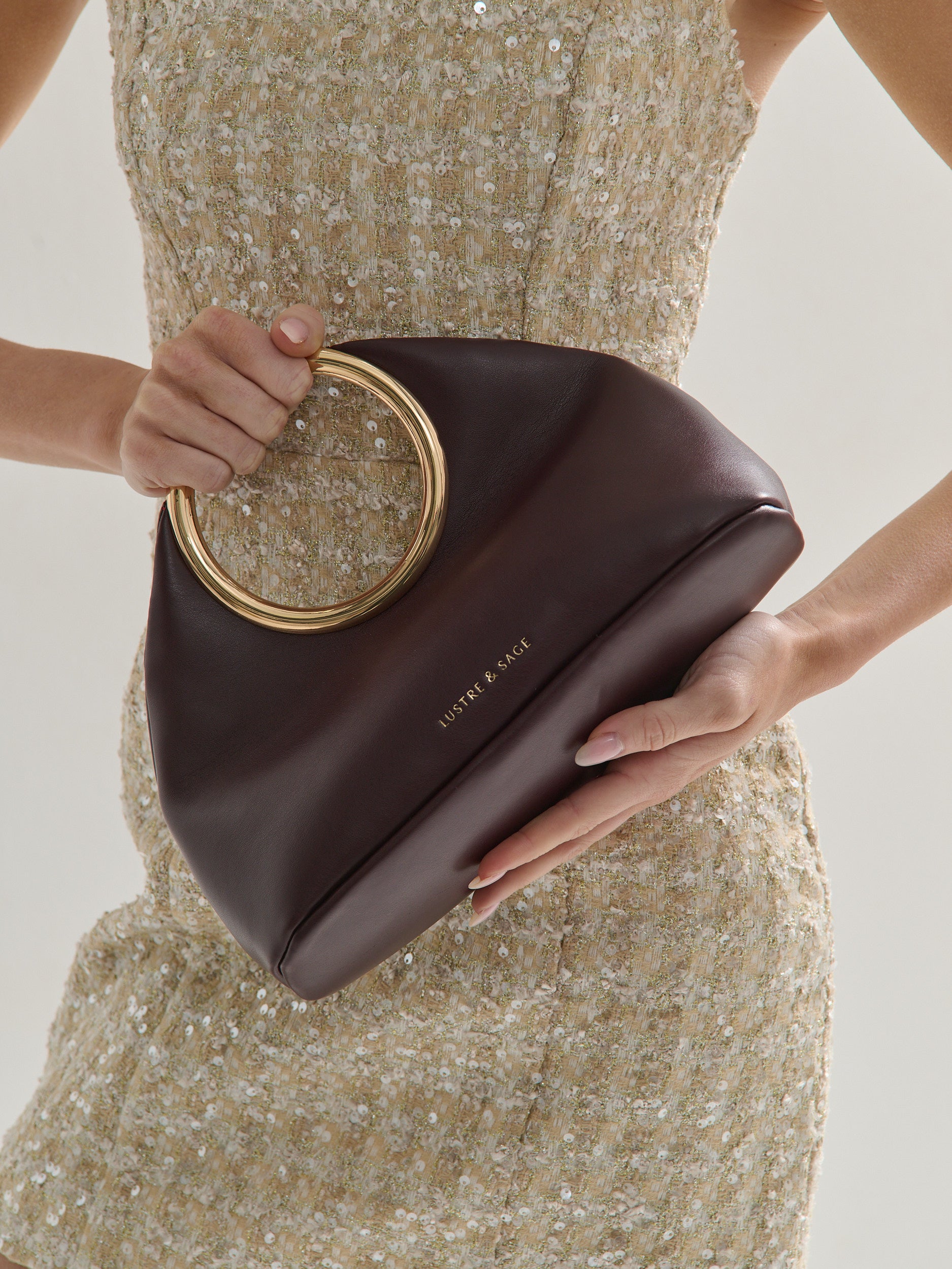 Hailey Statement Handle Bag in Burgundy