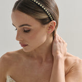 Elaine Stud Skinny Headband in Black