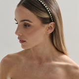 Elaine Stud Skinny Headband in Black