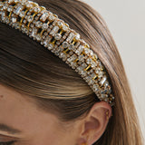 Audie Diamanté Embellished Headband in Gold