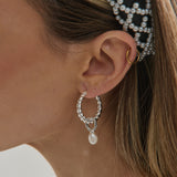 Twist Pearl Drop Silver Plated Earrings