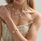 Charlotte 18K Gold Plated Necklace in White