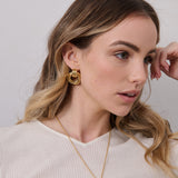 Large Knotted 18K Gold Plated Earrings