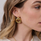 Large Knotted 18K Gold Plated Earrings