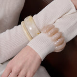 Apricot Beaded Resin Bangle