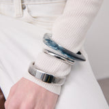 Bold Snake Magnetic Bangle in Silver