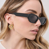 L&S Laila Square Frame Sunglasses in Black