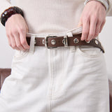 Linda Studded Western Belt in Brown