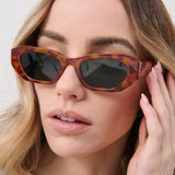 L&S Laila Square Frame Sunglasses in Tort