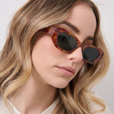 L&S Laila Square Frame Sunglasses in Tort
