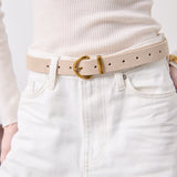 Marlene Suede Buckle Belt in Stone