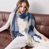 Wendy Checkered Fluffy Scarf