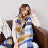 Leanne Checkered Fluffy Scarf