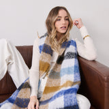 Leanne Checkered Fluffy Scarf