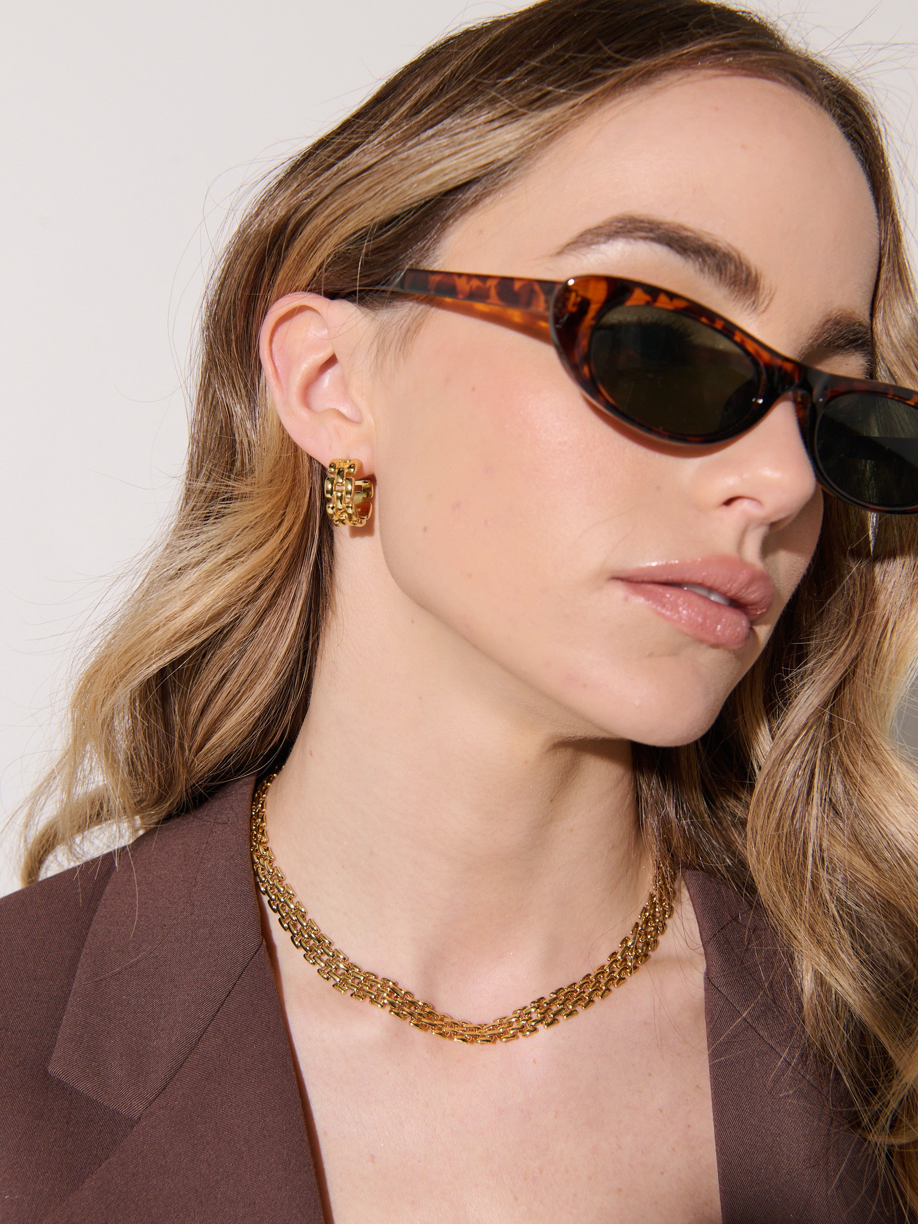 Popcorn Chain 18K Gold Plated Earrings
