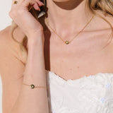 Crystal Point Crafted 18K Gold Plated Necklace