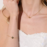 Crystal Point Crafted 18K Gold Plated Bracelet