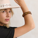 Angular Cuff Bangle in Brown