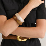 Angular Cuff Bangle in Brown