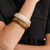 Angular Cuff Bangle in Brown