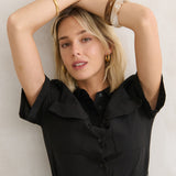 Angular Cuff Bangle in Brown