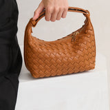 Cleo Woven Handbag in Tan
