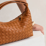 Cleo Woven Handbag in Tan