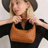 Cleo Woven Handbag in Tan