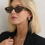 Megan Oval Frame Sunglasses in Green