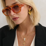 Cross Pearl 18K Gold Plated Necklace