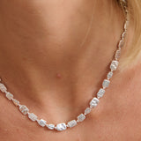 Hammered Plate Sterling Silver Plated Necklace