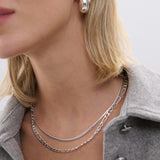 3mm Snake Sterling Silver Plated Necklace