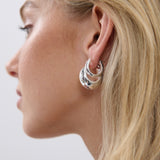Forte Hoop Sterling Silver Plated Earrings