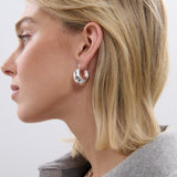 Forte Hoop Sterling Silver Plated Earrings