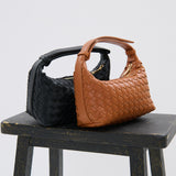 Cleo Woven Handbag in Tan